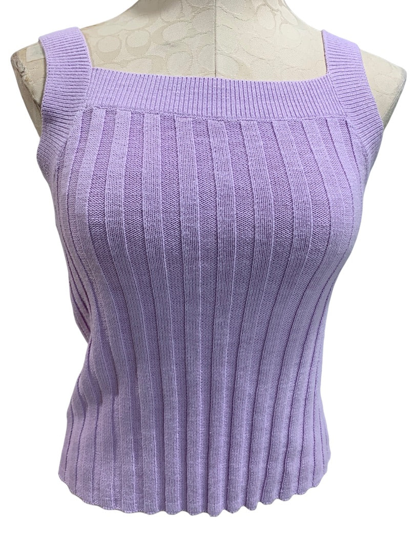 XS Loft Womens Lavender Sweater Ribbed Sleeveless