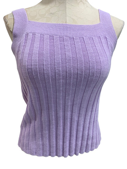 XS Loft Womens Lavender Sweater Ribbed Sleeveless