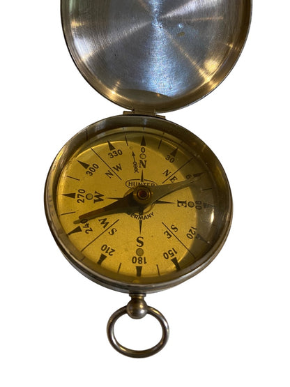 Vintage Hunter Liquid Filled Compass Made in Germany Pocket Silvertone