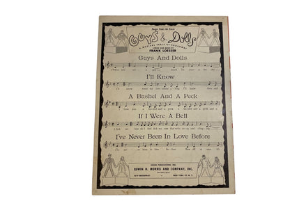 A Bushel and a Peck Guys and Dolls 1950 Sheet Music F Loesser
