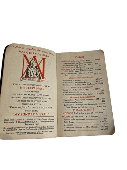 My Sunday Missal Explained Father Stedman 1940s Pocket Size Book Vintage