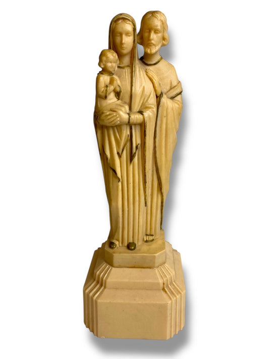 1962 Holy Family Plastic Figurine Rosary Holder Catholic 8"