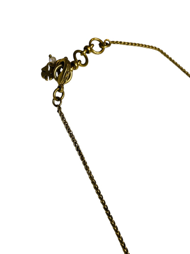 Lucky Brand Resin Pendant Necklace Goldtone 19" Lobster Clasp