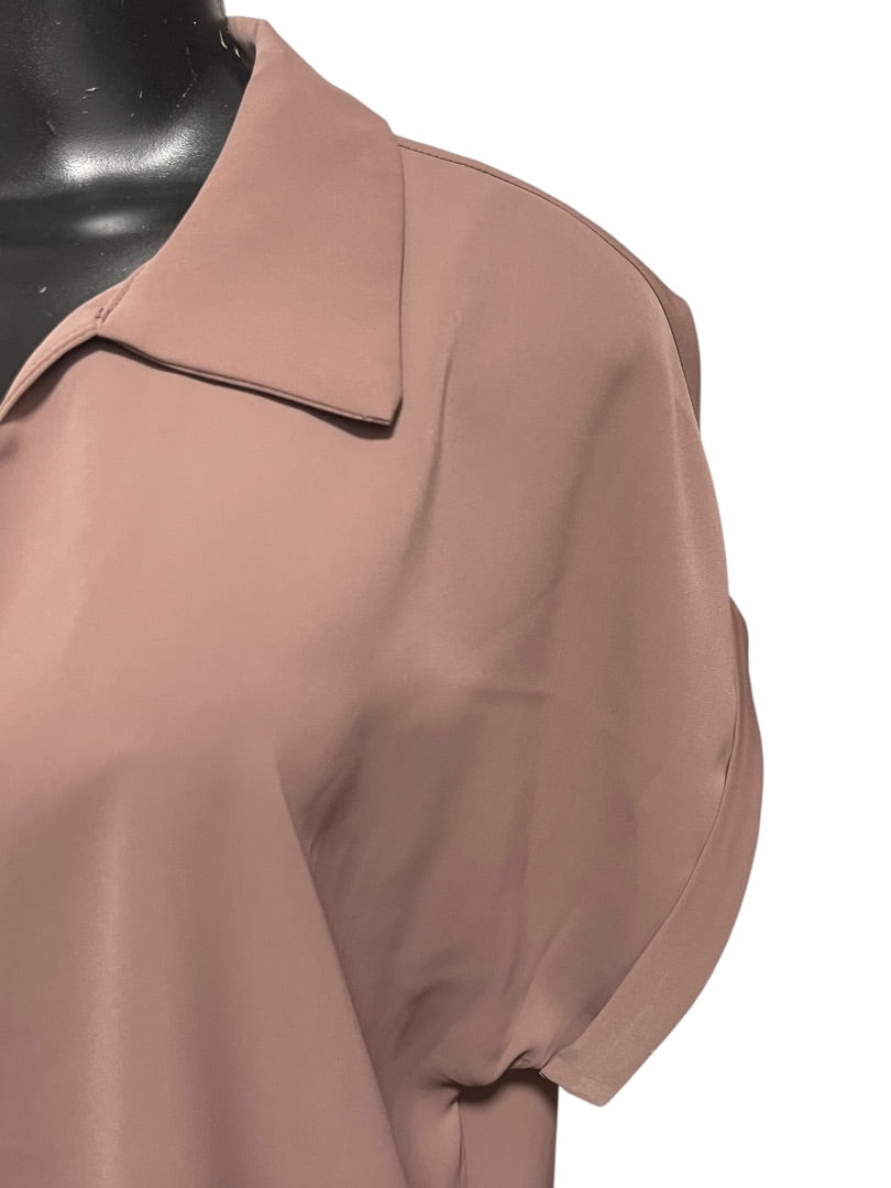 Large Gaharu Collared Cap Sleeve Womens Blouse New