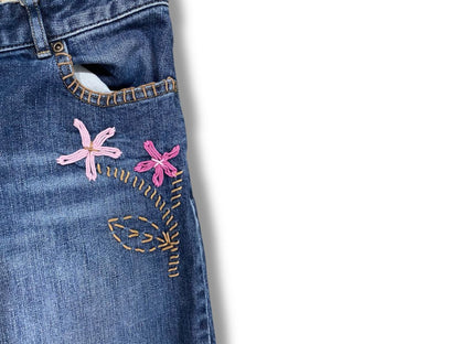 Size 14 J.Jill Womens Stretch Jeans Recrafted Embroidered No 9 Embroidered