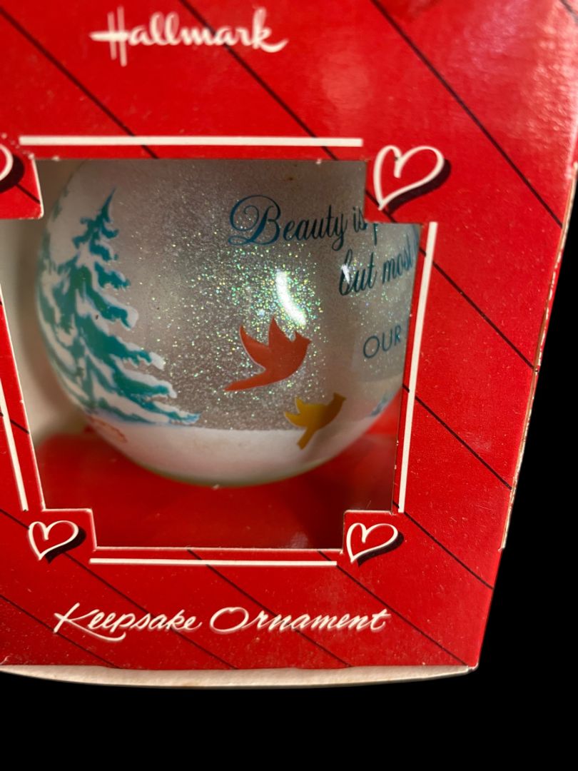 Hallmark Ornament 1988 First Christmas Together Sparking Glass Ball
