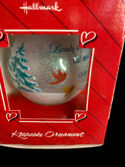 Hallmark Ornament 1988 First Christmas Together Sparking Glass Ball
