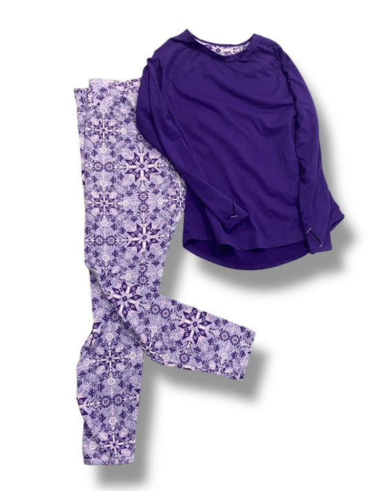 Large 2-Piece ClimateRight by Cuddl Duds Womens Base Layer Top and Legging Set