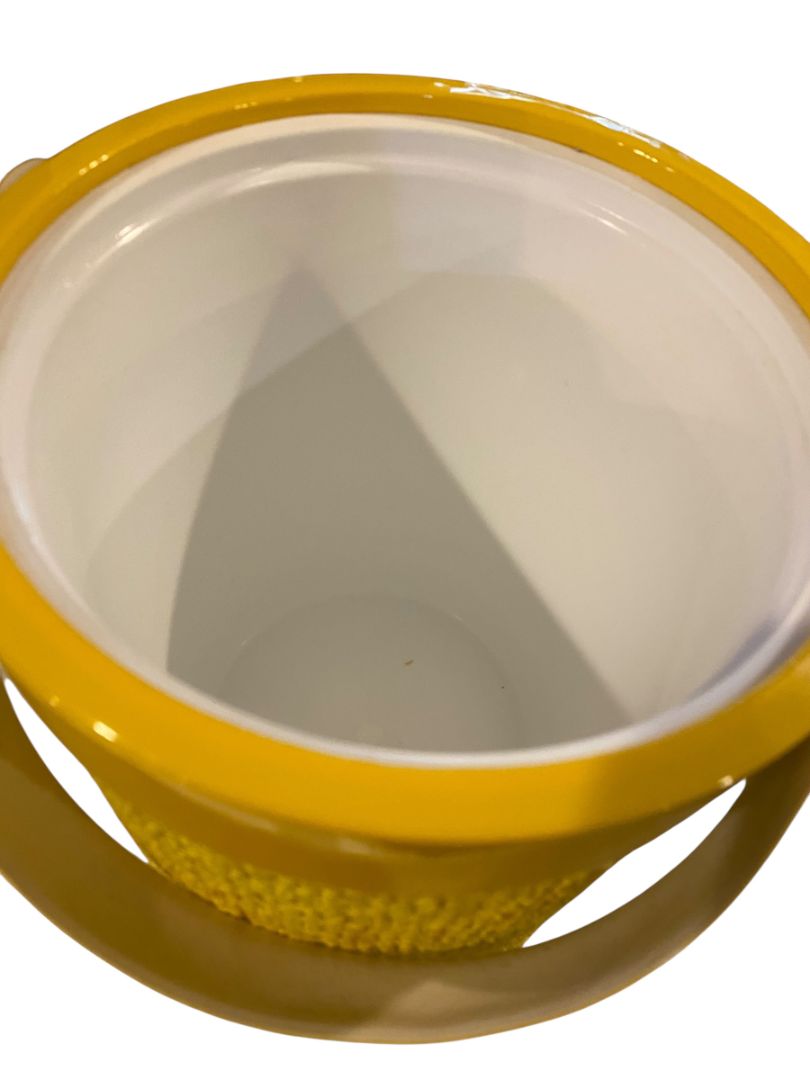 Yellow 1960s Ice Bucket Insulated Spongy Mesh Covering Acrylic