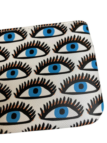 Bobbi Brown Zip Top Cosmetic Travel Bag Blue Eyes Eyelashes 8" x 4"