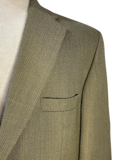 Size 46R Haggar Collections 2 Button Mens Sport Coat Olive Wool Blend