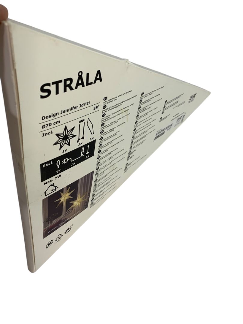 IKEA Strala 28" Paper Star Red White Design Jennifer Idrizi 205.028.83 New