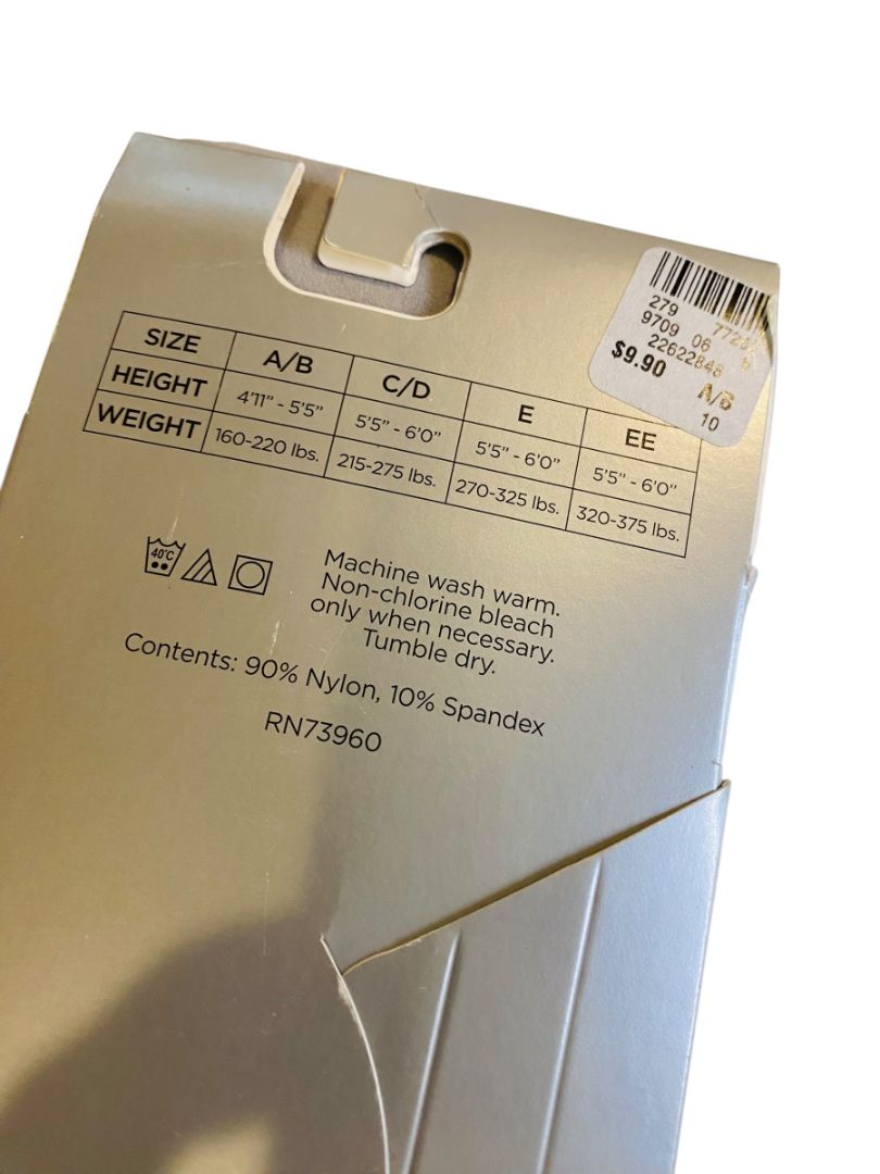 Avenue Body New Tights Plus Size C/D Gray Microfiber