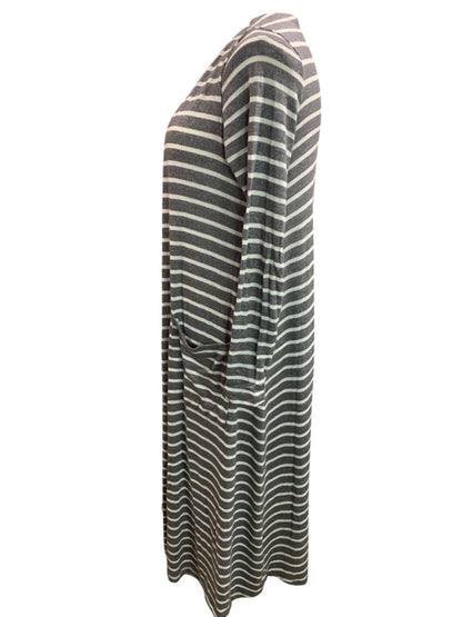 Size XS LulaRoe Sarah Cardigan Duster Long Gray White Pockets