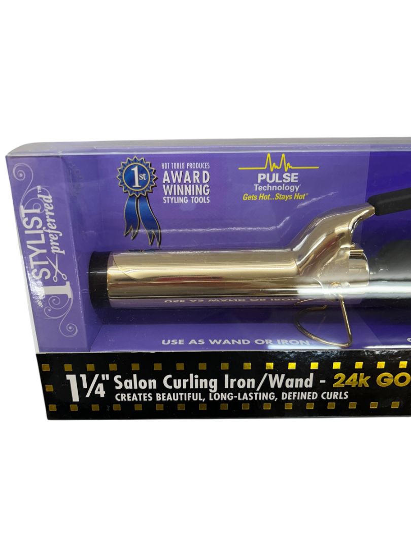 Hot Tools Professional Hair Curling Iron 1 1/4" 1110 Spring Gold Styling Beauty New