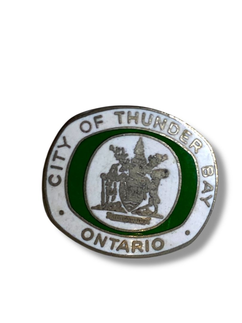 Vintage City of Thunder Bay Ontario Lapel Pin .8" Canada