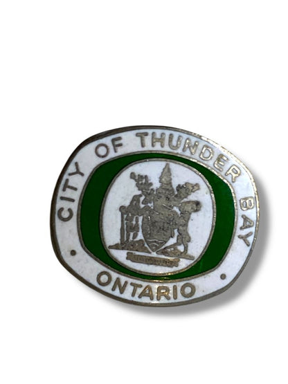 Vintage City of Thunder Bay Ontario Lapel Pin .8" Canada