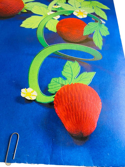 Vintage Hallmark Strawberry Patch Centerpiece 30 Inches Honeycomb