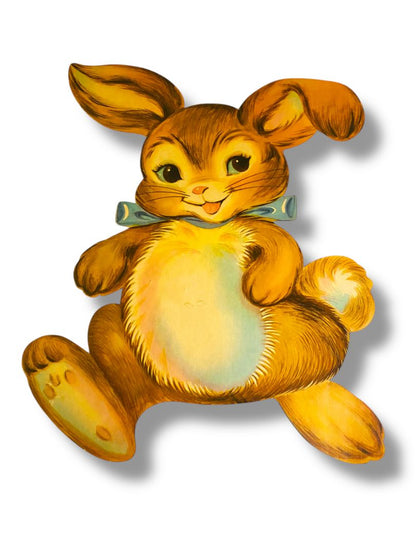 Vintage Bunny Rabbit Diecut 16" Blue Tie Cute Retro Easter