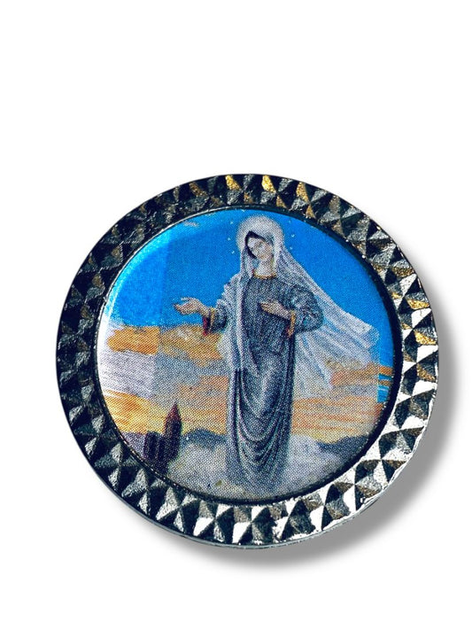 Vintage Magnet Religious Virgin Mary Our Lady of Fatima 1.3"