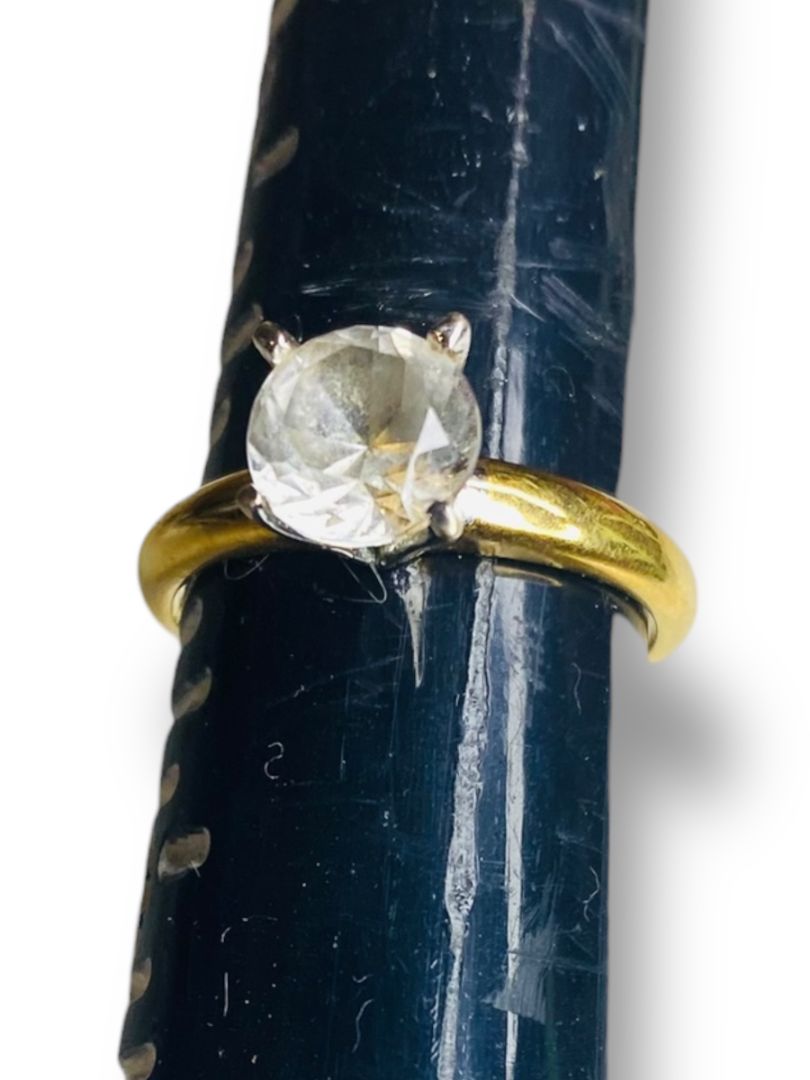 Vintage Size 8 Faux Diamond Ring 18k Gold Filled 7.5mm