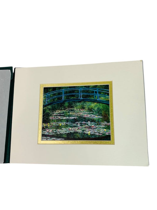 1999 Claude Monet Print Matted in Greeting Card The Japanese Footbridge