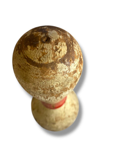1950s Bowling Pin 15.5" Turned Wood Chippy Sports Room Decor Retro