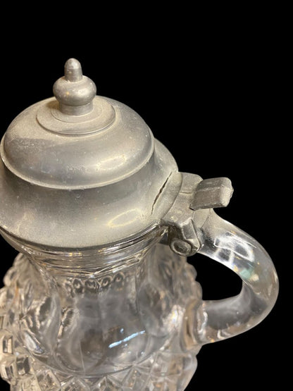 Victorian Style Pattern Glass Syrup Pitcher Vintage Creamer 6.5"