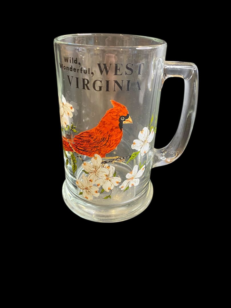 Vintage Souvenir Beer Mug West Virginia Wild Wonderful Cardinal