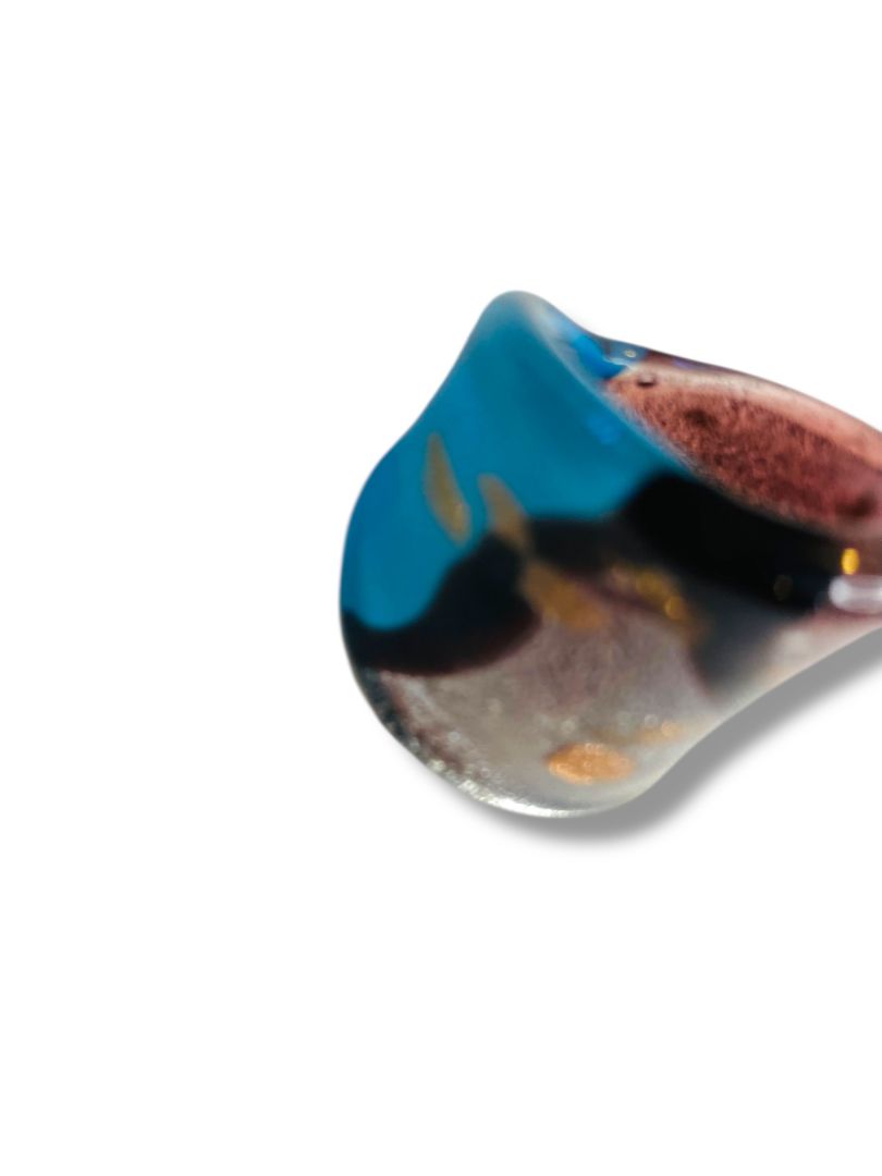 Size 8 All Glass Ring Multicolor Artisan Jewelry Pink Blue