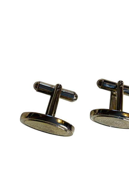 Silvertone BulletBack Cuff Links Oval 20mm Cufflinks