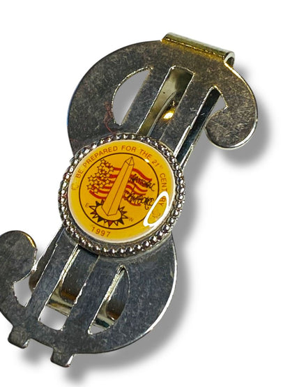 1997 Silvertone Money Clip Be Prepared for the 21st Century 2" Dollar Sign