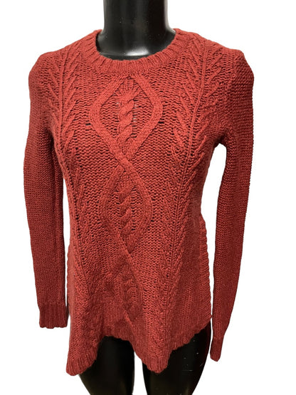 XS Madewell Firelight Cable Knit Pull Over Sweater Alpaca Wool Blend