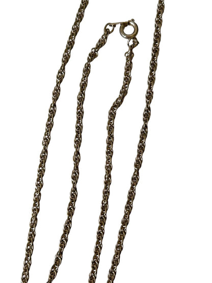 Vintage Silvertone Satin Finish Twist Chain 19" Lobster Clasp