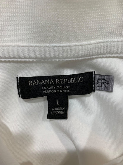 Large Banana Repubic Polo White Short Sleeve Shirt Golf Shirt Luxury Touch Performance