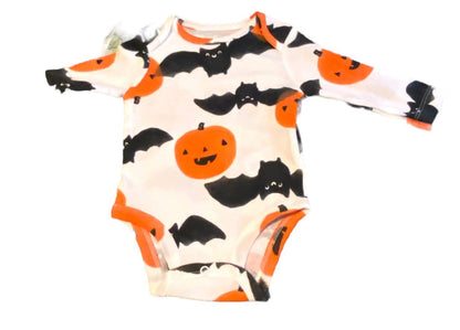 3M Halloween Long Sleeve One Piece Pumpkins Bats NWOT