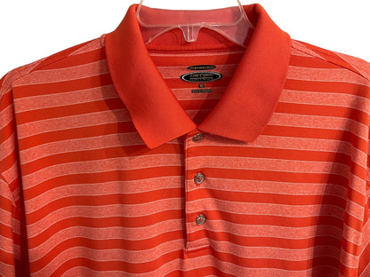 XL Lone Cypress Mens Pebble Beach Striped Performance Golf Shirt Orange Stripe