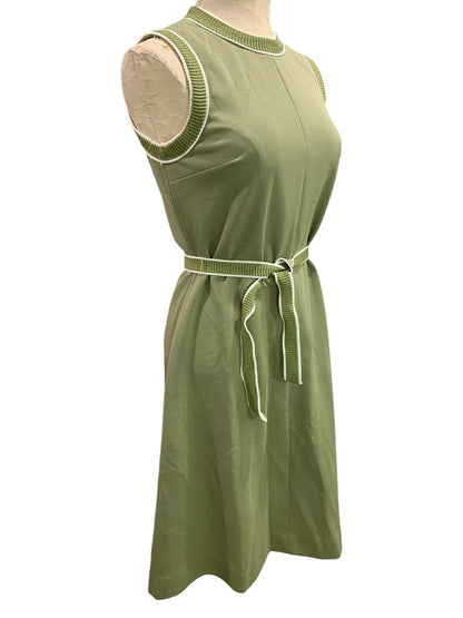 Small Lady Carol of New York Vintage 1960s Avocado Green Sleeveless Dress Union Label