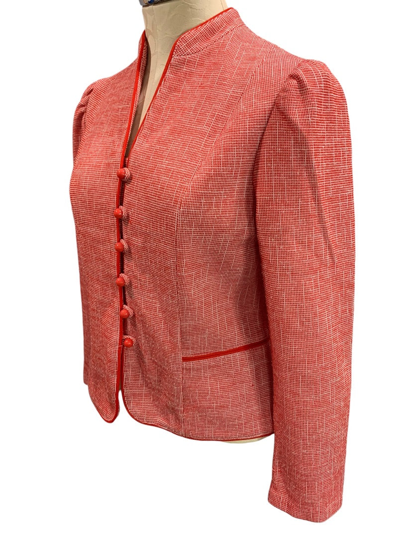 Small Marty Gutmacher Womens Red Blazer Jacket 1960s Vintage