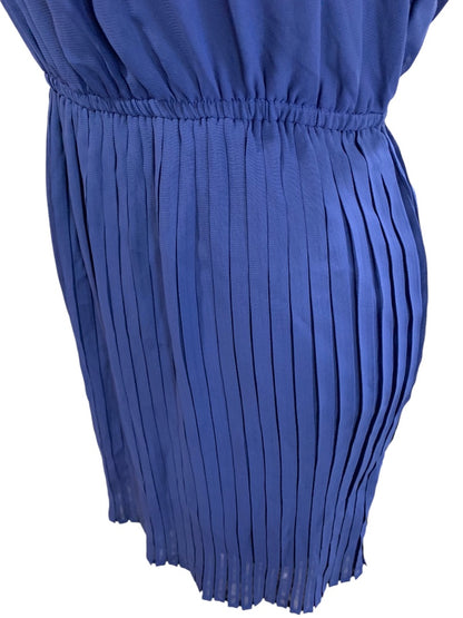 Small Be Bop Blue Dress Pullover Sleeveless Pleated Skirt Sheer Junior