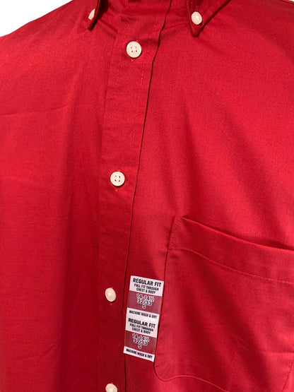 Small 14-14.5 (32/33) Izod Mens New Crimson Red Button Down Shirt