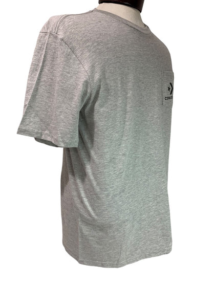 Small Converse Mens New Gray Heathered Single Pocket Tshirt Standard Fit