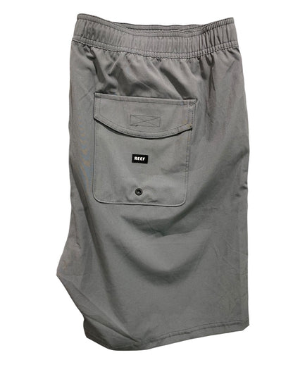 XL Reef Mens New Jackson Elastic Waist Shorts Gray Quiet Shade