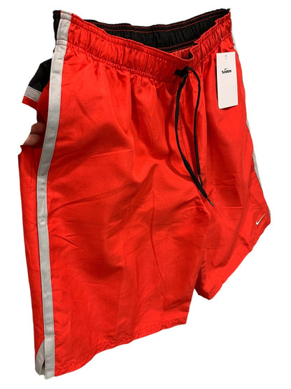 Medium Nike Mens New Red Swim Trunks Lined NESSA562