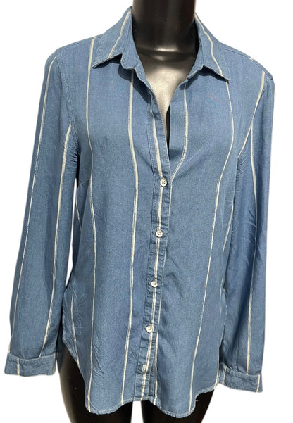 XS Bella Dahl Womens Casual Button Down Shirt Striped