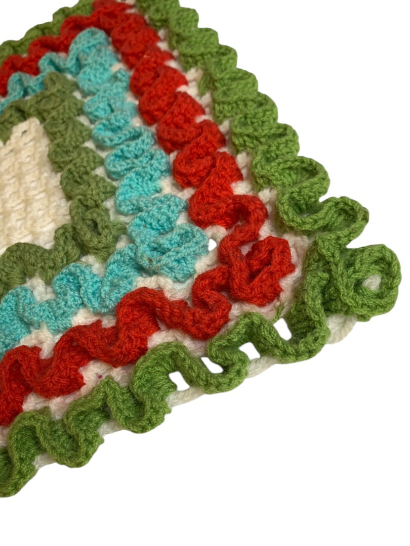Vintage 1970s Handmade Crocheted Doily 14 Inches Square