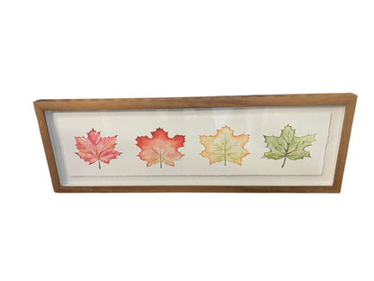 Fall Leaves Green Yellow Red Orange Wall Framed Wall Hanging Art