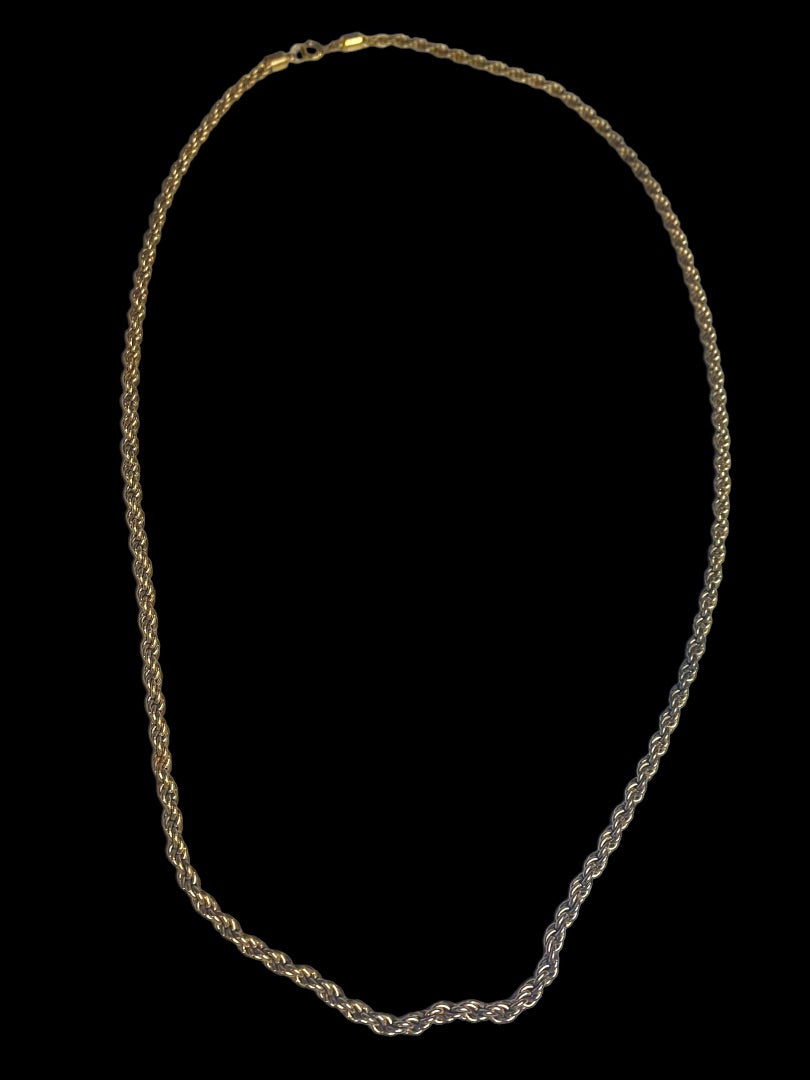 Vintage Goldtone 25 Inch Twist Chain Necklace Spring Clasp