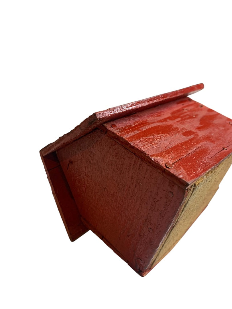 Vintage Primitive Wooden Farmhouse Miniature Coop 1940s Red