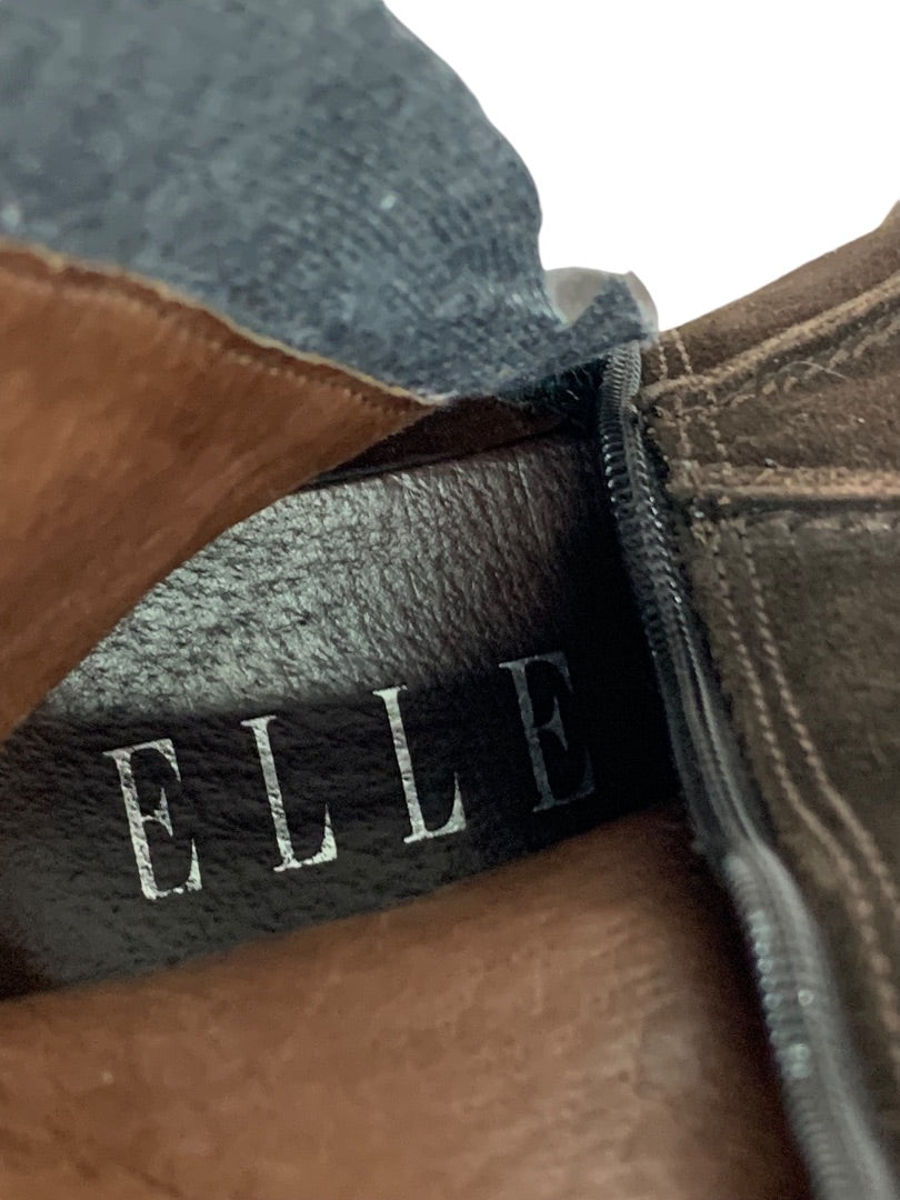 Size 39 (Size 8) Elle Womens Brown Boots Pieced Suede